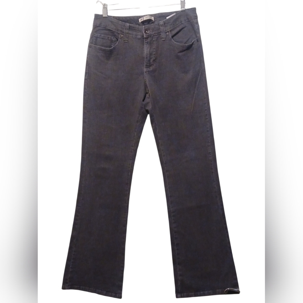 Lee - Slender Secret Black Jeans W/Embroidered Back Pockets & Buttons, Wide Leg